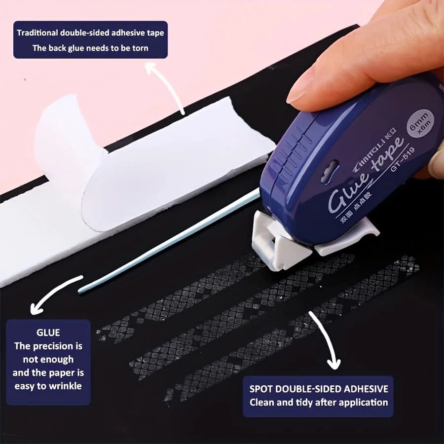 1-4 Points Biadesive Tape Parts for Scrapbooking, Collage, Photos, Craftsmanship, School and Chancellery Supplies
