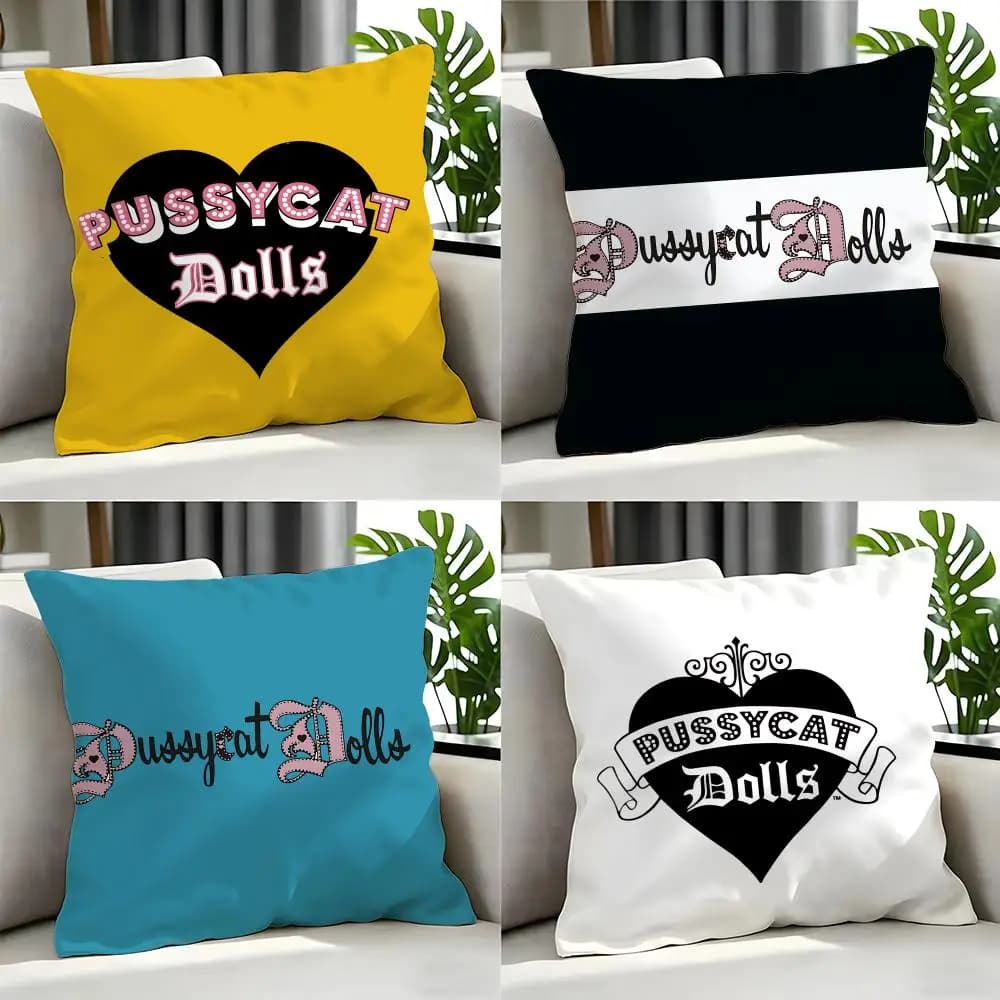 Band - Set di fodere per cuscini Pussycat Dolls, 4 pezzi, 50x50 45x45 40x40, federe decorative per divano, decorazioni per la casa