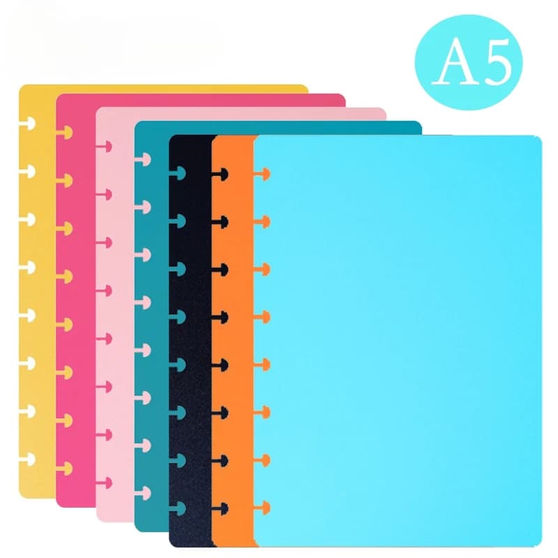 2 pezzi Color caramella A5 quaderni fai da te Planner Cover/Index Set (anteriore + posteriore) accessori per Notebook 8 fori per funghi copertura a fogli mobili