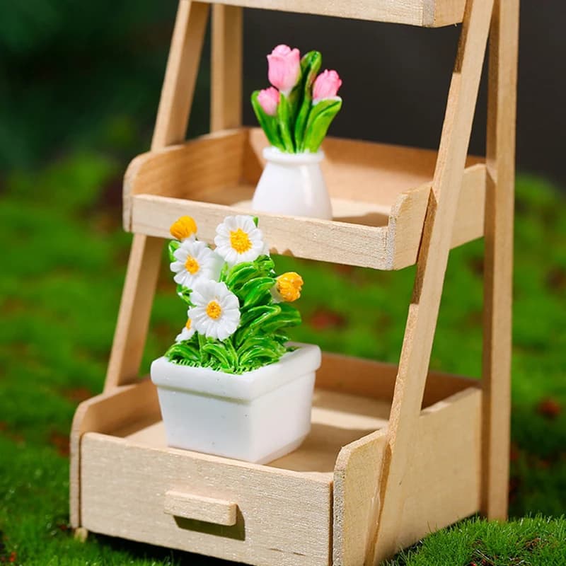 1PC simulazione piante In vaso nuova casa delle bambole Mini vaso di fiori In vaso per pianta verde In vaso mobili per la casa delle bambole decorazioni per la casa
