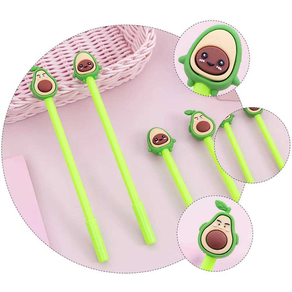 20 Pezzi Penne Gel a Forma di Avocado Adorabili per Studenti, Materiale Premium in Silicone, Design Ecologico, Lunga Durata, Protezione del Punta, per la Scuola