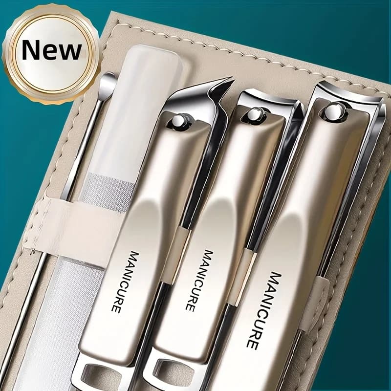 1/5pcs Professional Manicure and Pedicure Kit Includes Nail Clipper Nail File and Ear Pick Portable Storage Case Tool