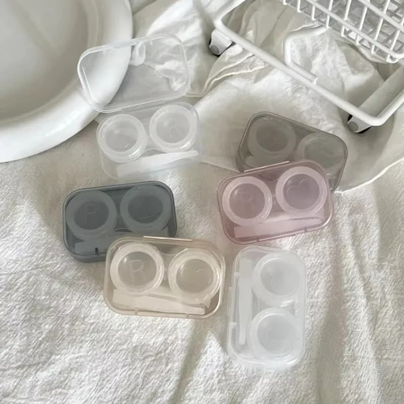 New Transparent Contact Lens Box Women Travel Colored Contacts Storage Container Box Contact Lenses Case with Tweezers