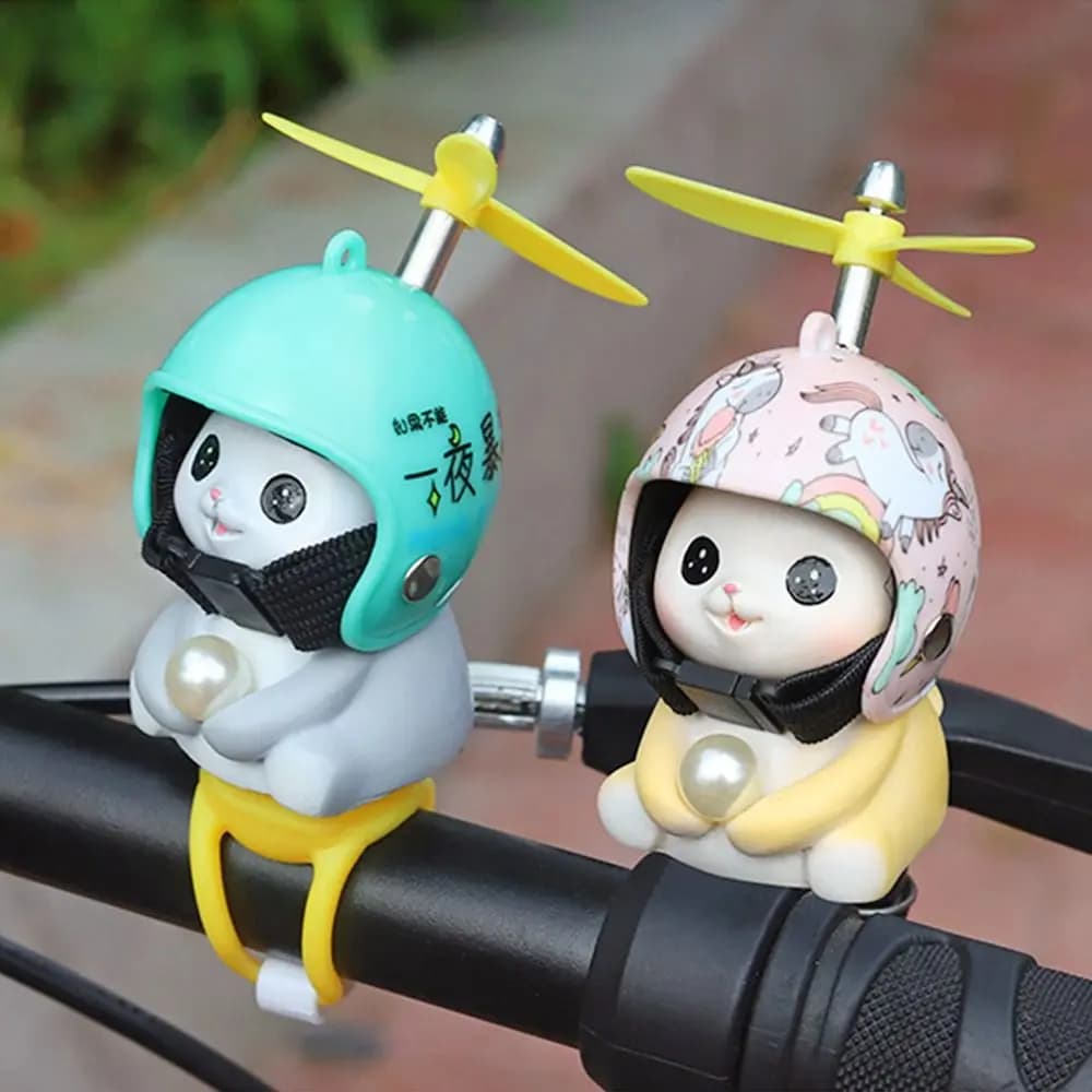 Fashion Cute Motorcycle Handlebar Decoration Cat Helmet Propeller Cartoon Bike Electric Ornaments Bicycle Motorcycle Supplies