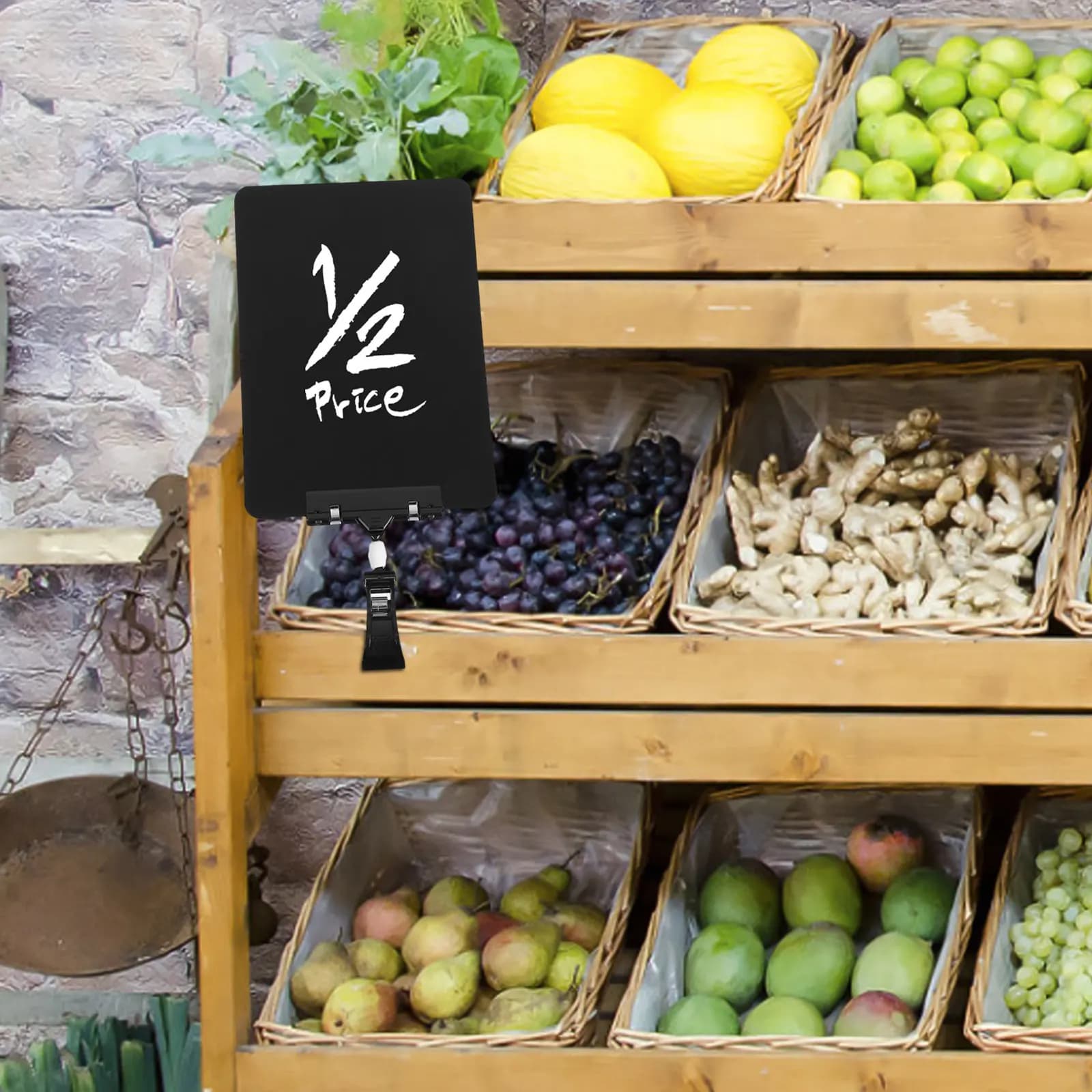 4 mini lavagne per esposizione alimenti, con clip, lavagnette scrivibili, clip per lavagna, espositori per negozi, porta etichette