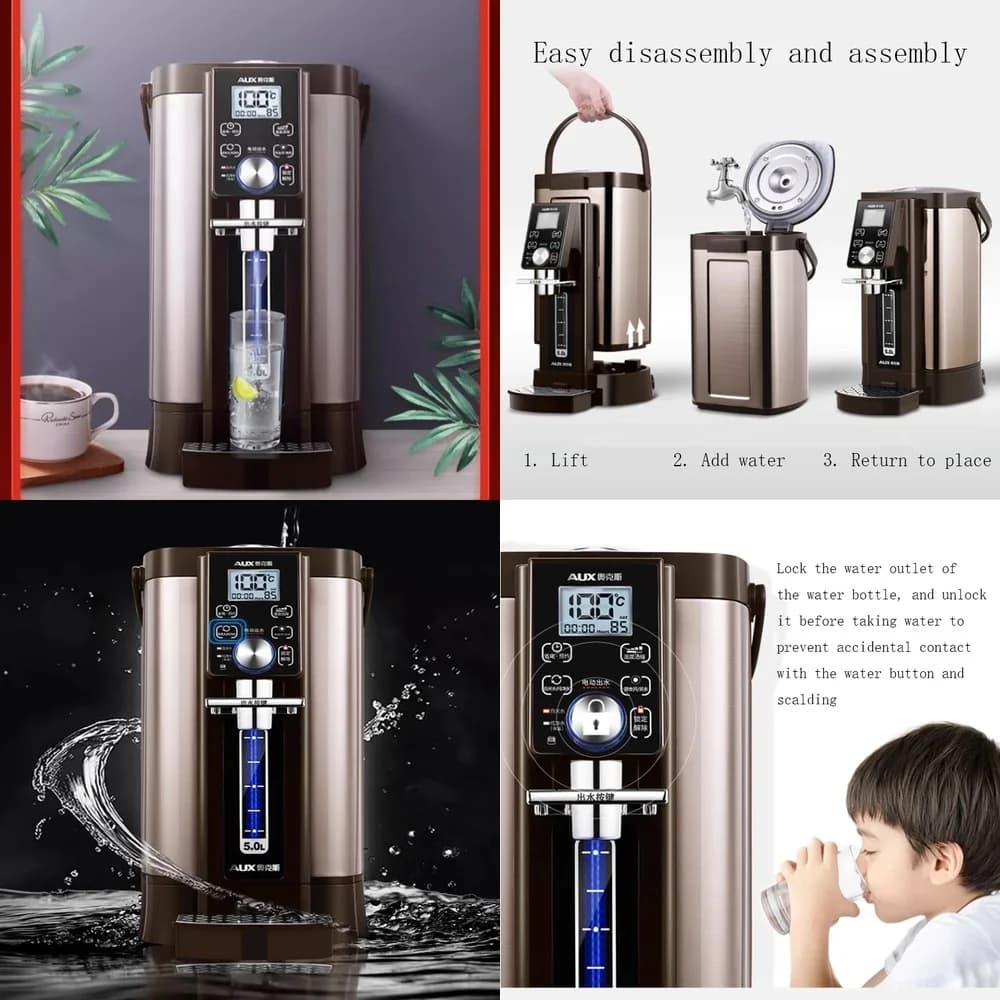 Electric kettle for domestic use 5L, Thermostatic, with thermal insulation, 304 stainless steel for food