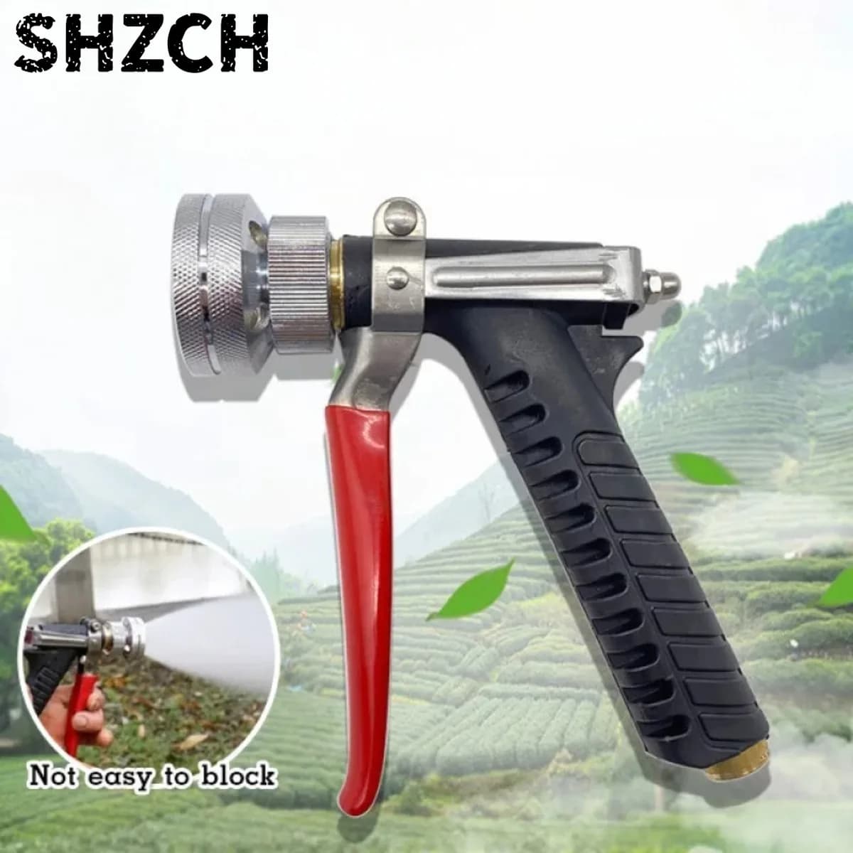Garden Hose Nozzle, High-Pressure Water Sprayer, Adjustable Brass Spray Gu/n, Tool