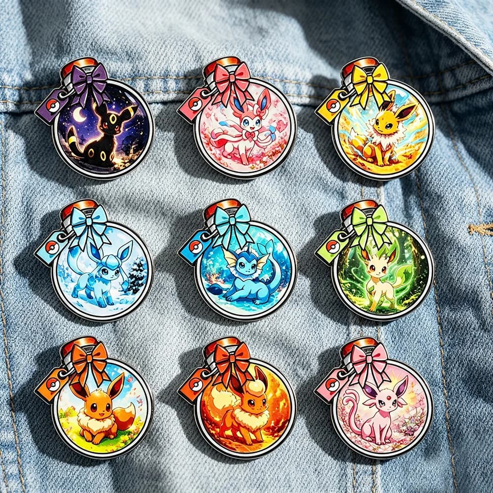 Cute Bottle Shaped Cartoon Elf Pet Enamel Pins 9Pcs Metal Lapel Brooch Badge Fashion Backpack Jewelry Collection Gift