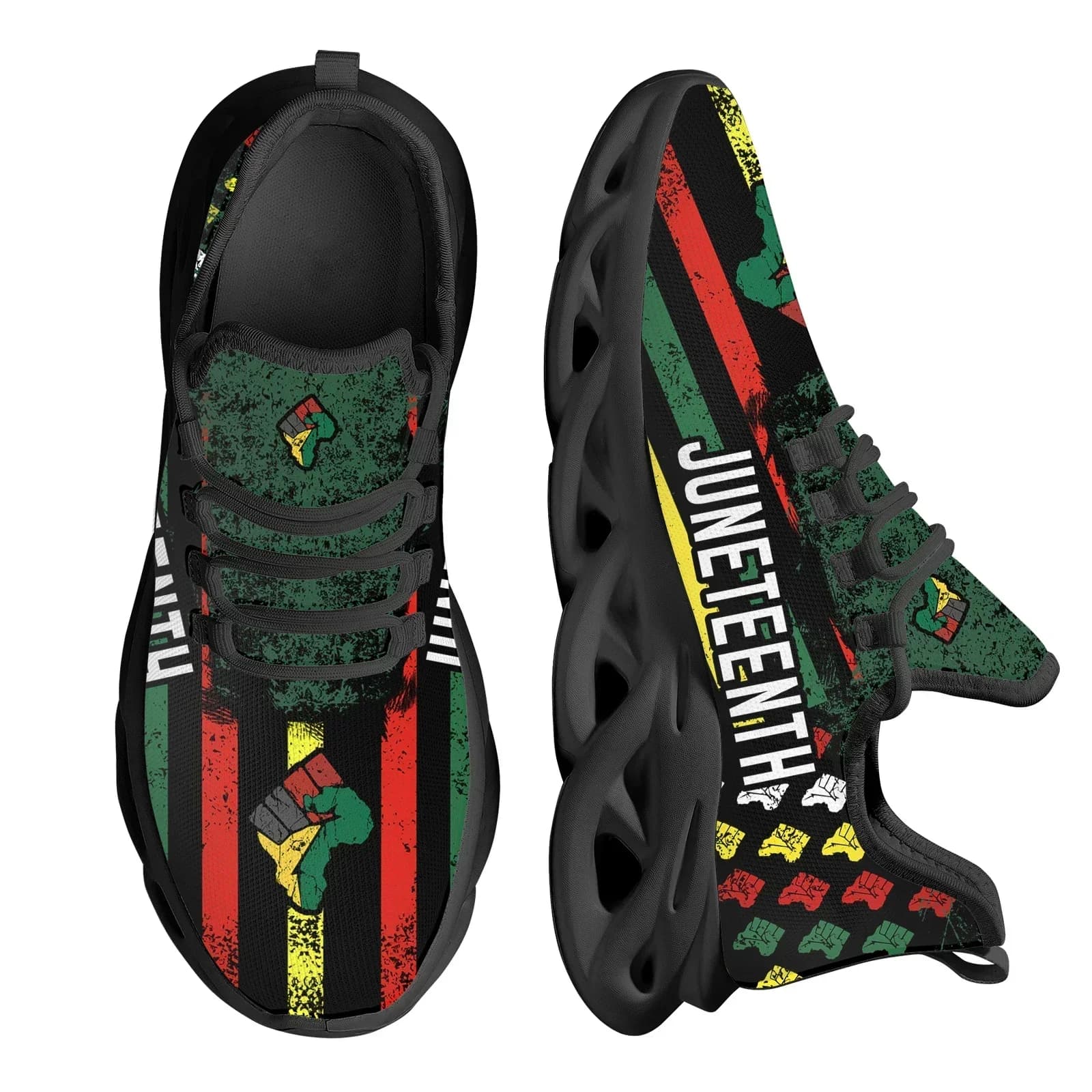 Sneakers in rete con stampa Juneteenth Peace and Love, scarpe da passeggio leggere, antiscivolo, traspiranti, da corsa, Zapatos
