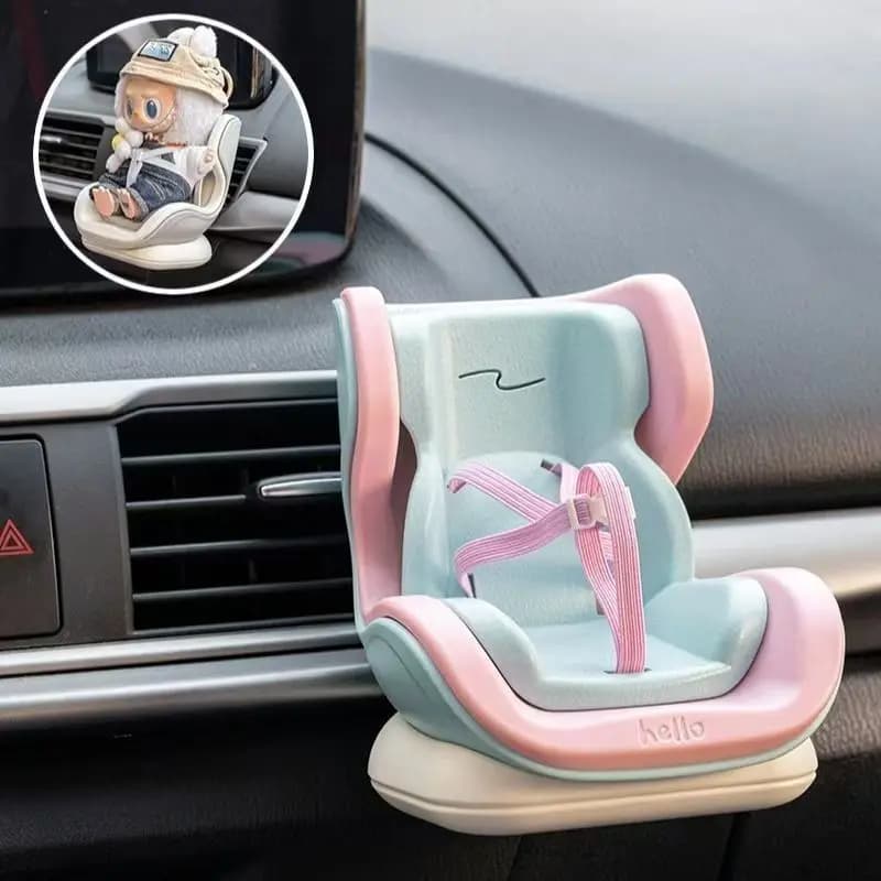 For 17 cm Labubu Mini Chair Bjd Doll Room Decoration 2nd Generation Seating Party Series Doll Sofa Auto Mini Safety Seat