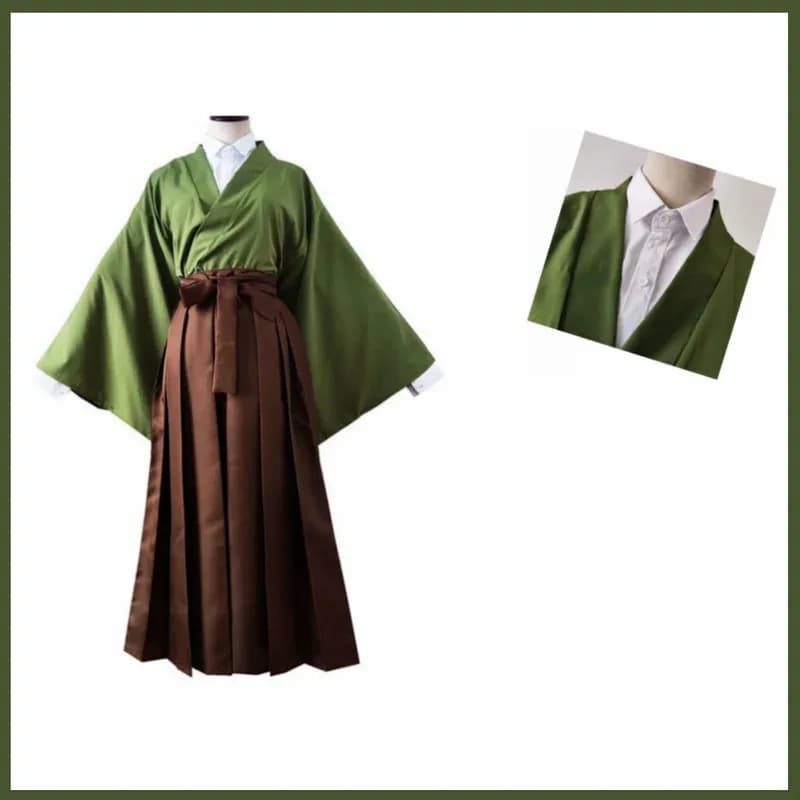 Anime Card Captor Sakura Kinomoto Touya Costume Cosplay Kimono verde giapponese Accappatoio Cappotto Parrucca Uomo Donna Halloween Suitx;2'a,6.h