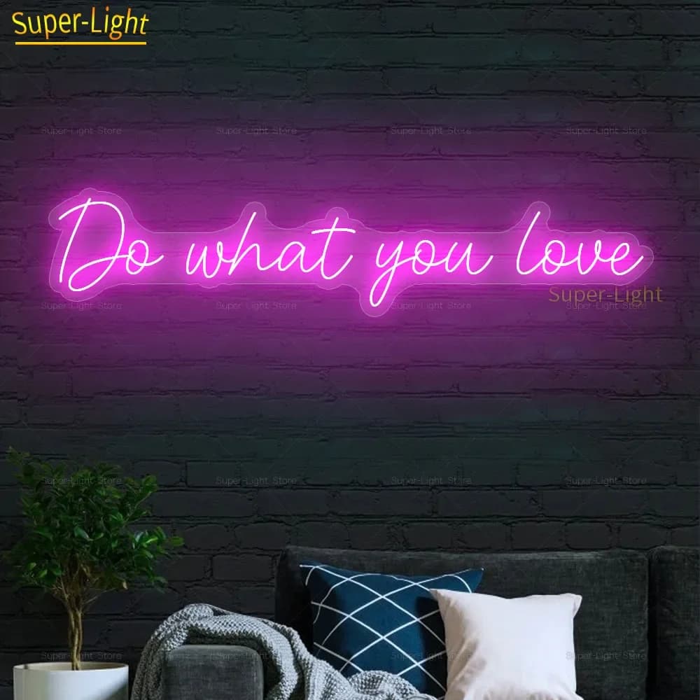 Luce al neon a LED Fai ciò che ami Wall Art Luce al neon art per l'arredamento della camera Decorazione della camera Insegna al neon Luce a led di colore personalizzato