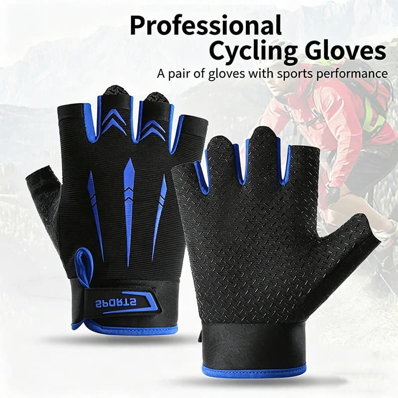 Guanti da Ciclismo Mezze Dita per Primavera Estate, Antiscivolo, Resistenti all'Usura, per Escursionismo, Allenamento, Fitness, Traspiranti, Sportivi