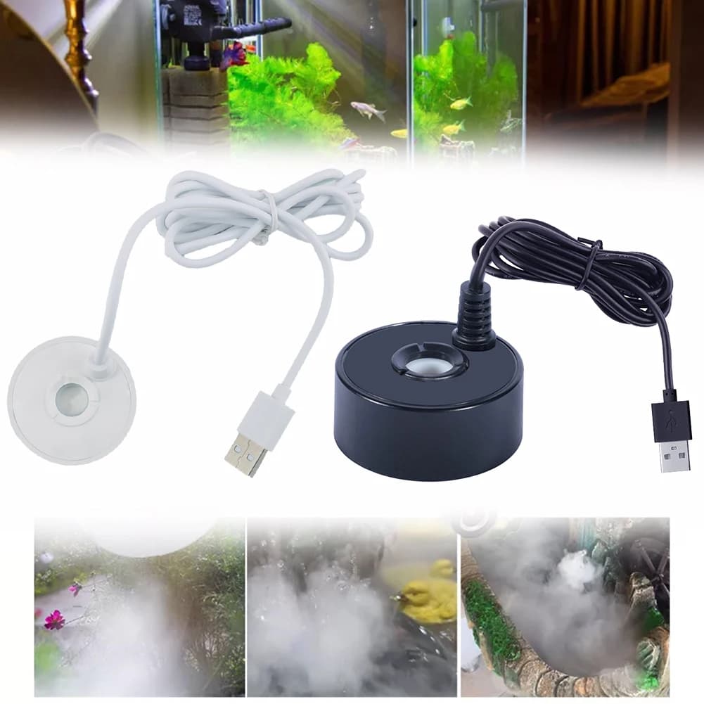 Pompa d'Acqua USB 5V 2-IN-1 con Atomizzatore a Ultrasuoni, Nebulizzatore per Fontane, Laghetti, Giardini, Rocce, Acquari, Paesaggistica e Umidificazione