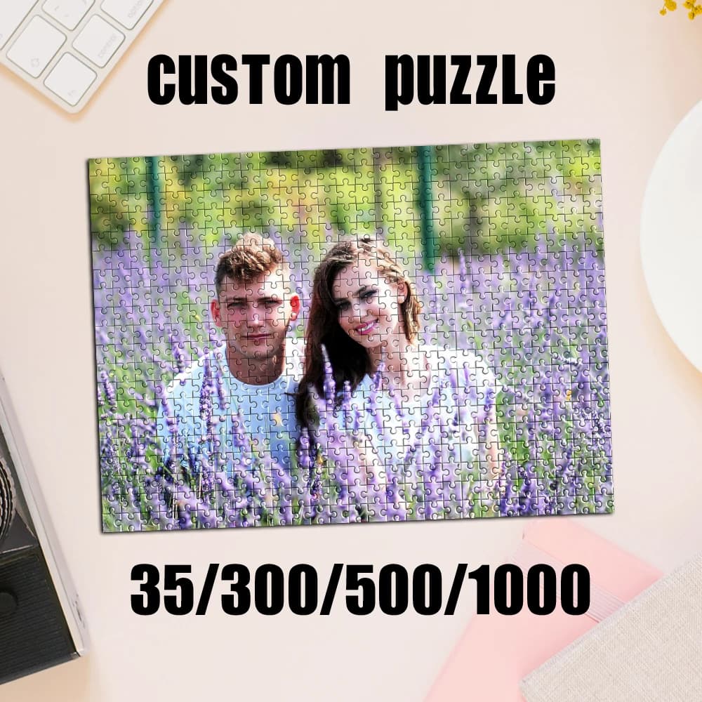 Puzzle Personalizzato con Foto 35/300/500/1000 Pezzi, Puzzle per Coppie in Scatola, Regalo Ricordo con Foto