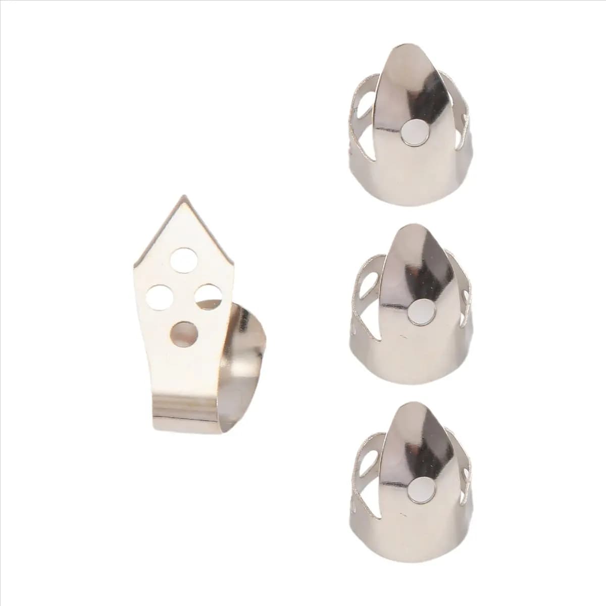 New Arrival 4Pcs Metal Thumb Finger Guitar Picks Stainless Steel Guitar Picks for Acoustic Guitar Banjo Ukulele