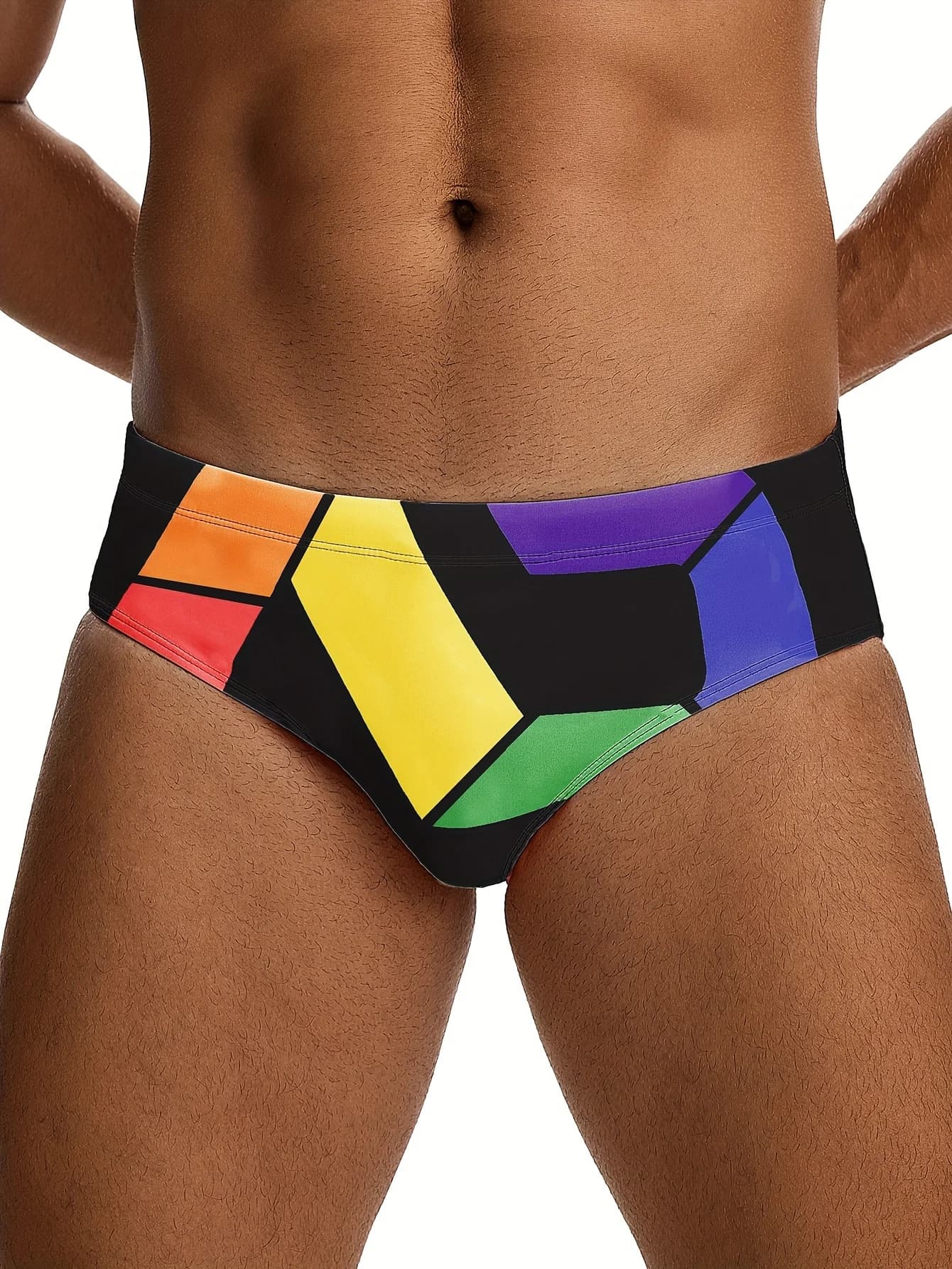 Intimo triangolo con coulisse fantasia da uomo, costumi da bagno da uomo, pantaloncini da bagno estivi da spiaggia