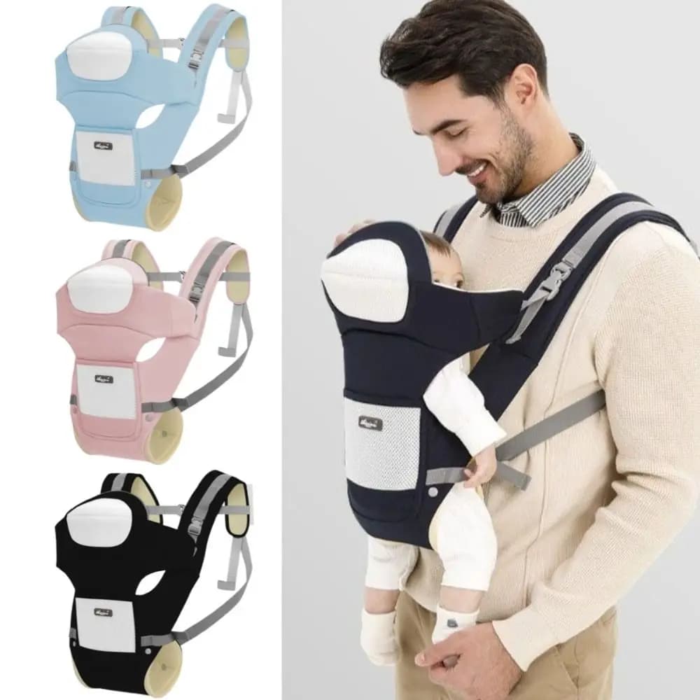 Marsupio Ergonomico per Neonati, Regolabile, con Supporto per la Testa e Seduta, Multiuso, per Viaggi