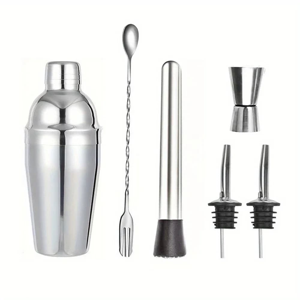 Strumenti per cocktail in acciaio inossidabile, shaker professionale, set di attrezzi per cocktail da bar, set per l'apprendimento degli attrezzi da cocktail, adatto per bar