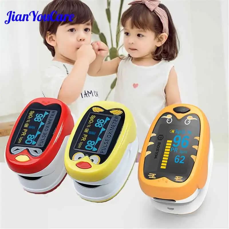 JianYouCare finger pulse oximeter for children paediatric pulsoximeter De De Dede rechargeable oxymeter saturation
