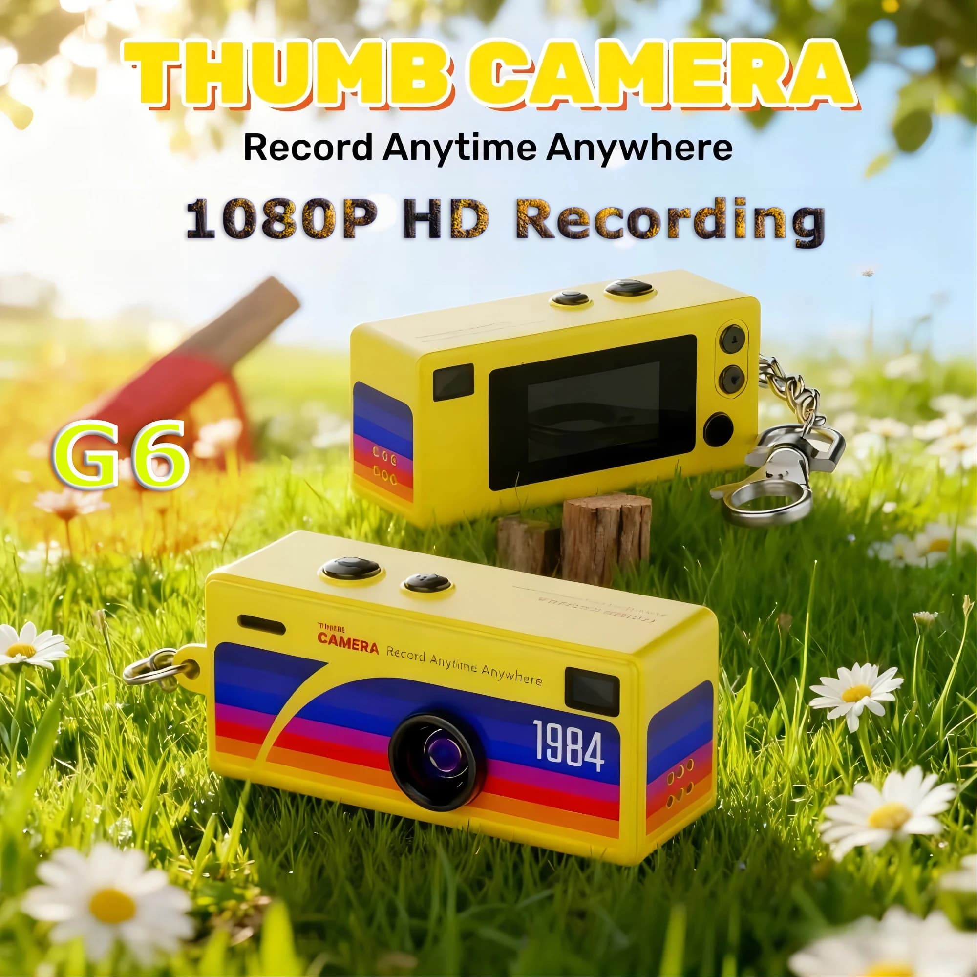 Fotocamera portachiavi con pollice Mini action camera da 0,96 pollici Supporto retrò Scheda di memoria 1080P Videocamera molto piccola Videoregistratore