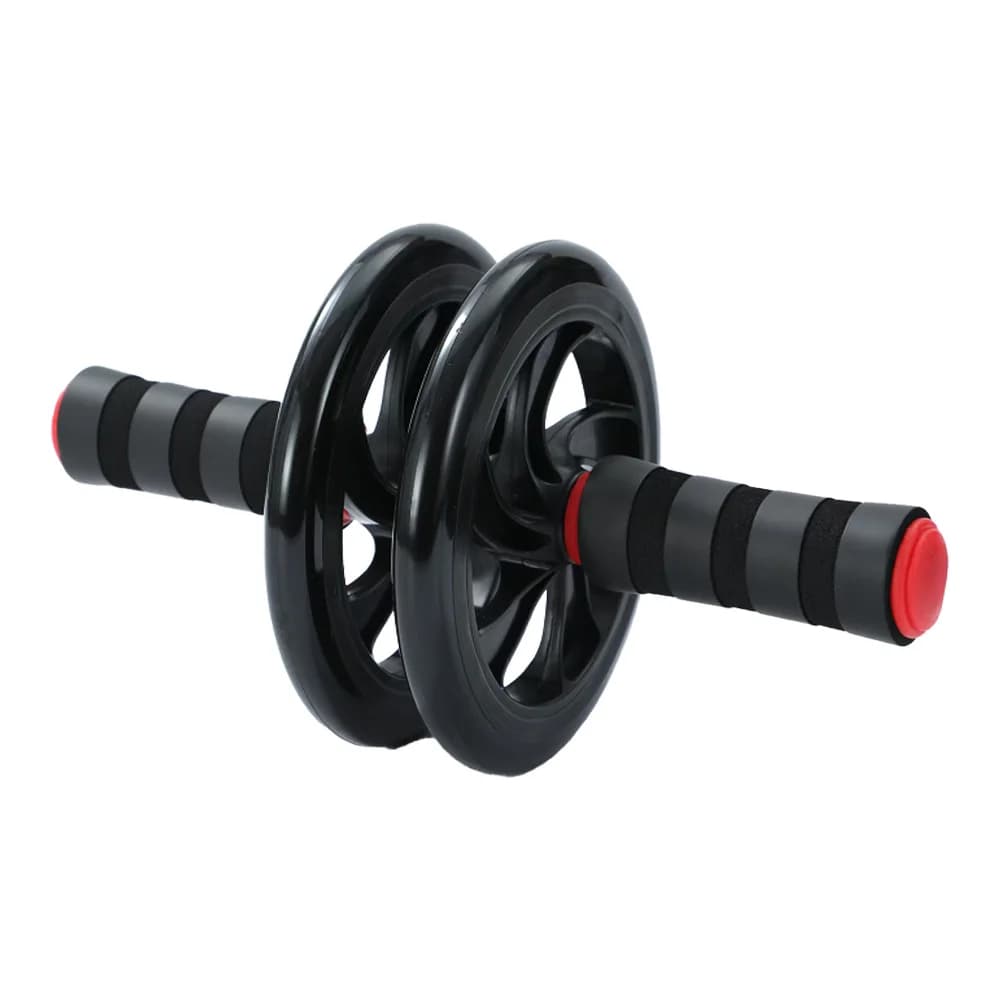 AB Wheel Roller Double Wheel Abdominal Trainer Non-Slip Foam Handle Core Muscles Training Indoor Fitness Workout Equipment