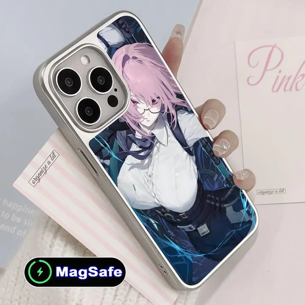Zenless Zone Zero Yanagi Custodia per telefono per iPhone 17 16 15 14 13 12 11 Air Pro Max Plus Magsafe Placcatura in argento Cover colorata
