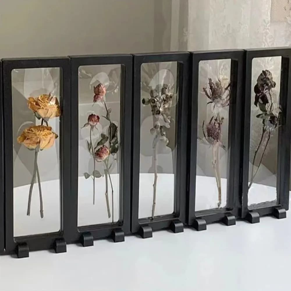 Box holder with transparent plastic frame, black white, DIY frame, square jewelry case, bracelet