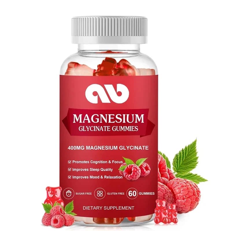 Magnesium glycinate gullies: a supplement containing 200 mg of L-tronate magnesium for relaxation and cognition -60 gommose candies