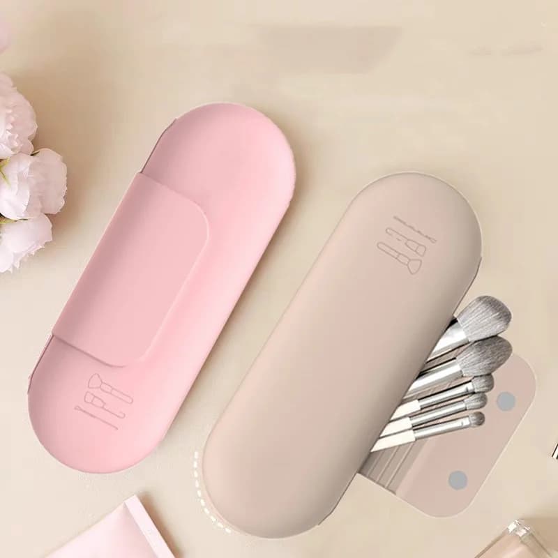 Borsa per pennelli per trucco per donna Borsa per pennelli cosmetici da viaggio in silicone Custodia per spugna per trucco portatile Organizzatore per trucco impermeabile