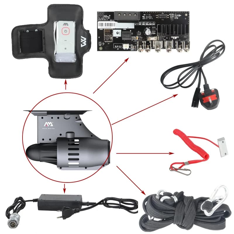 Accessorio servizio post vendita scheda madre Aqua Marina power fin telecomando braccio cintura caricabatterie spina fasciatura corda interruttore magnetico