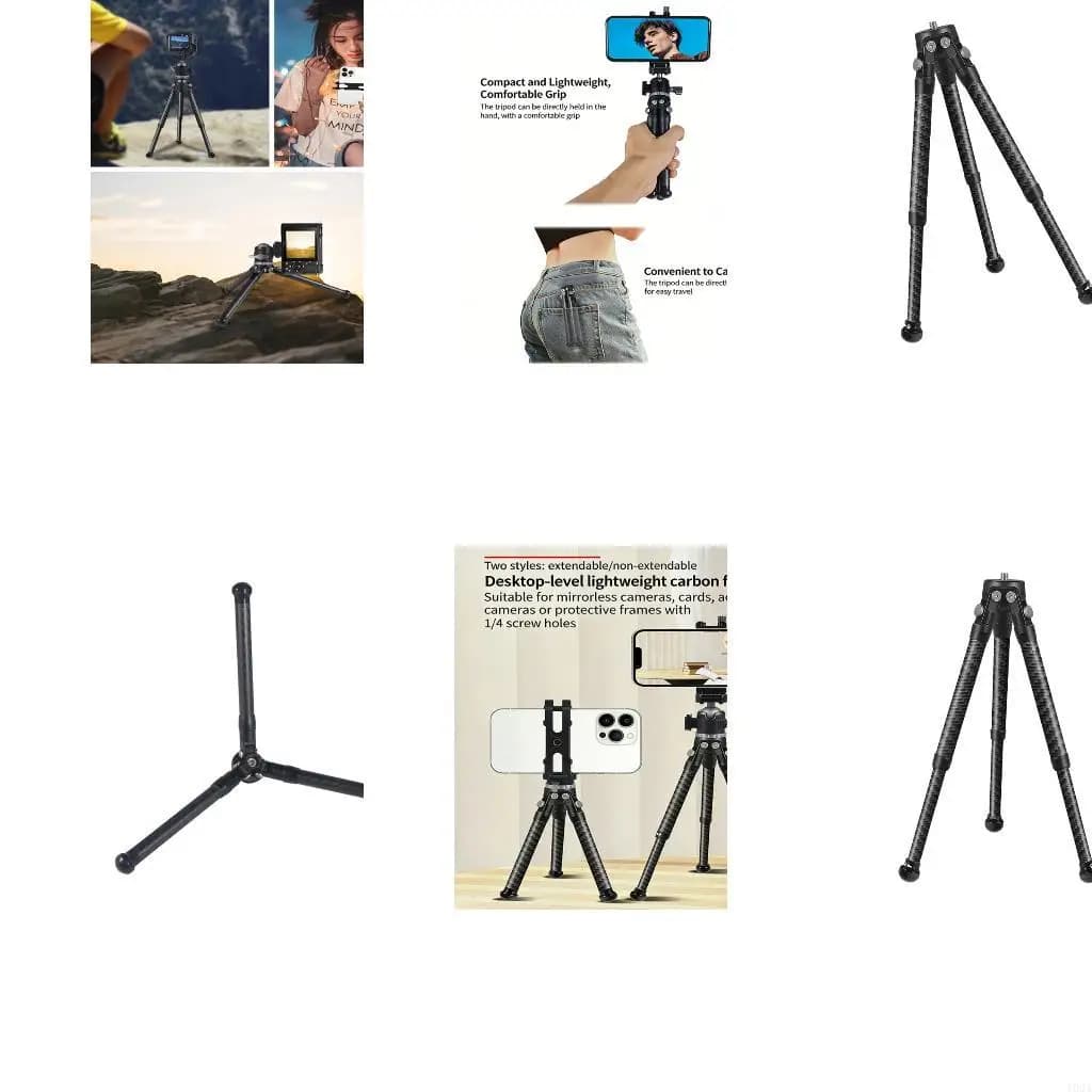 193A Compact Carbon Fiber Tripod For Smartphone DSLR Camera With Adjustment 1/4 Thread Mount
