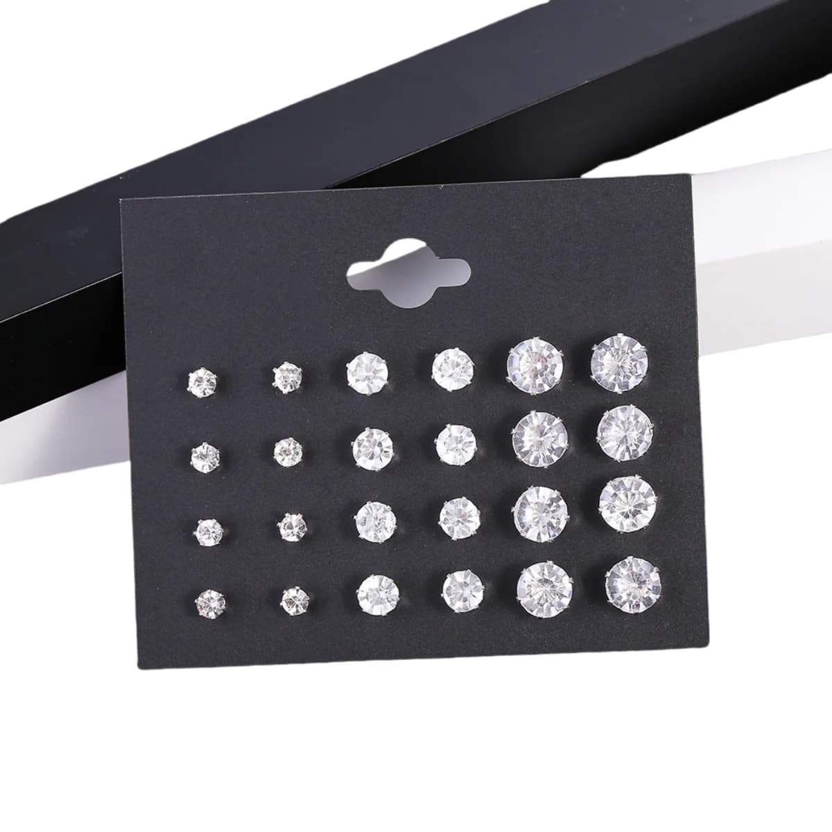 New set of glossy white wedding earrings from 12 pairs/men's pack accessories for jewelry imitation crystal earrings for jewelry