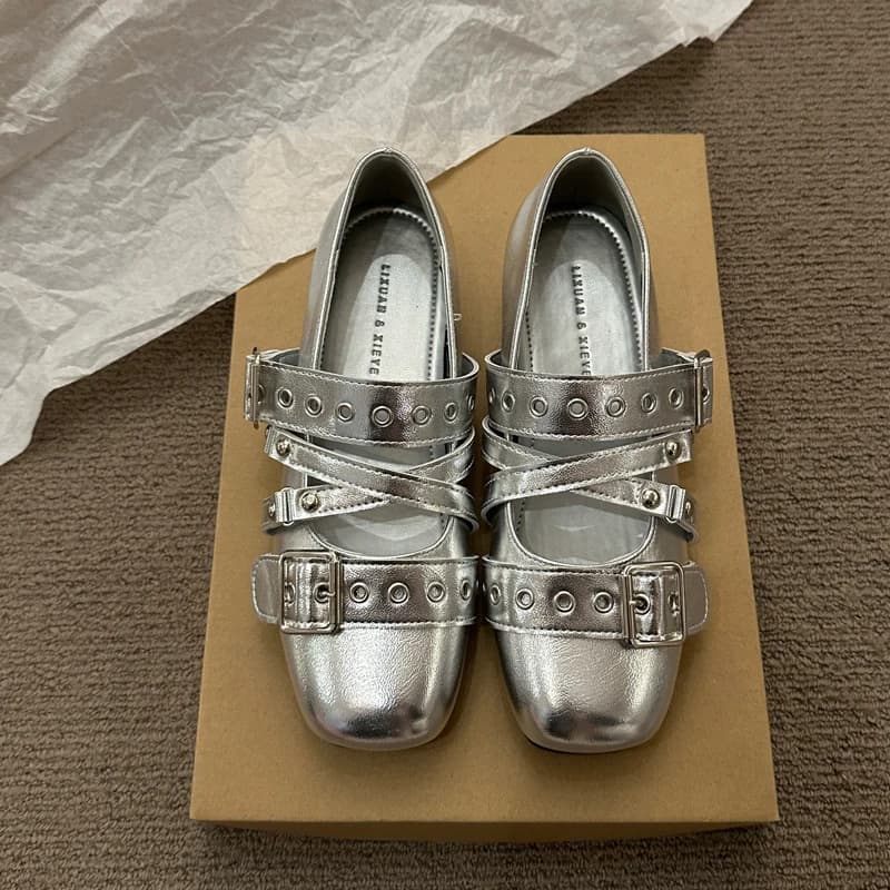 Scarpe Mary Jane da Donna 2026 Nuove Scarpe Primaverili con Punta Quadrata per Primavera e Autunno