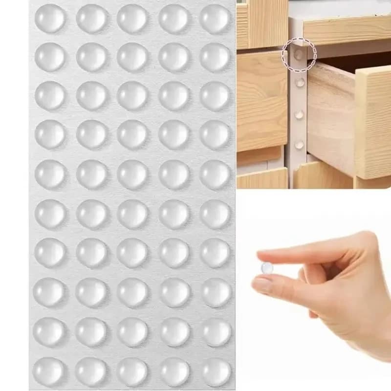 100 Pieces Self-adhesive Tapes for Doors, Rubber Roller Grinders, Furniture Tips, Protective Silicone Bearings 6x2mm
