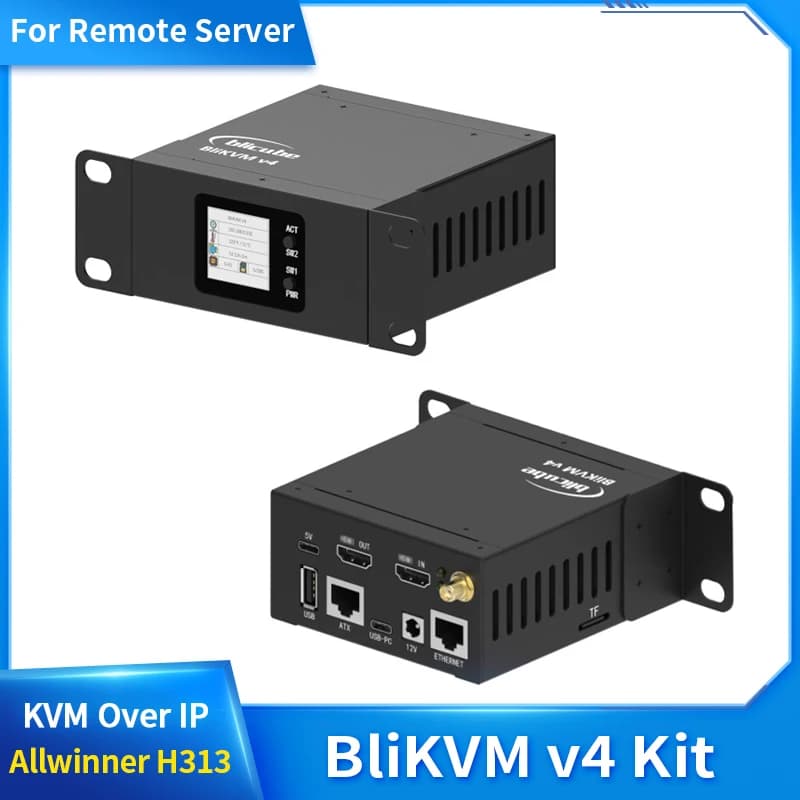 BliKVM V4 Allwinner H313 Soc KVM su dispositivo IP PoE Loop video compatibile HDMI tramite supporto BliKVM PoE e DC WiFi multilingue