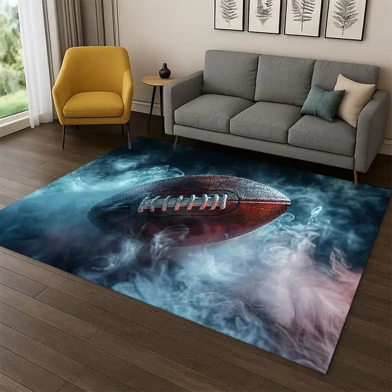 Rugby field American Football Sport Carpet Rug for Bedroom Living Room Sofa Playroom Doormat Home Decor,Kid Area Rug Non-slip
