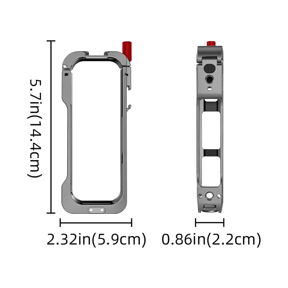 Gabbia per conigli con protezione per obiettivo Telaio per action camera a sgancio rapido Staffa di espansione per montaggio su slitta fredda per action camera Insta360 X5