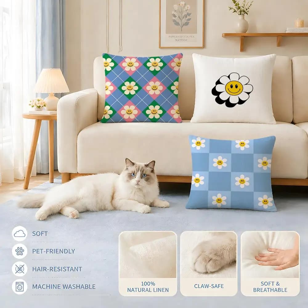 Cushions Covers Sofa Cat and dog friendly Character w-wiggle wiggleS Cushion Cover Decorative Pillowcase Chairs 45x45 40x40
