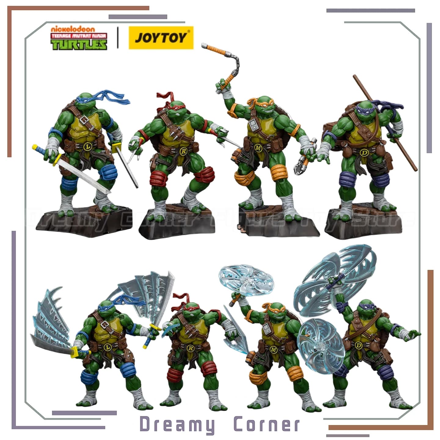 【Disponibile】JOYTOY TMNT-Leonardo Raphael Michelangelo Donatello 1/18 Action Figure