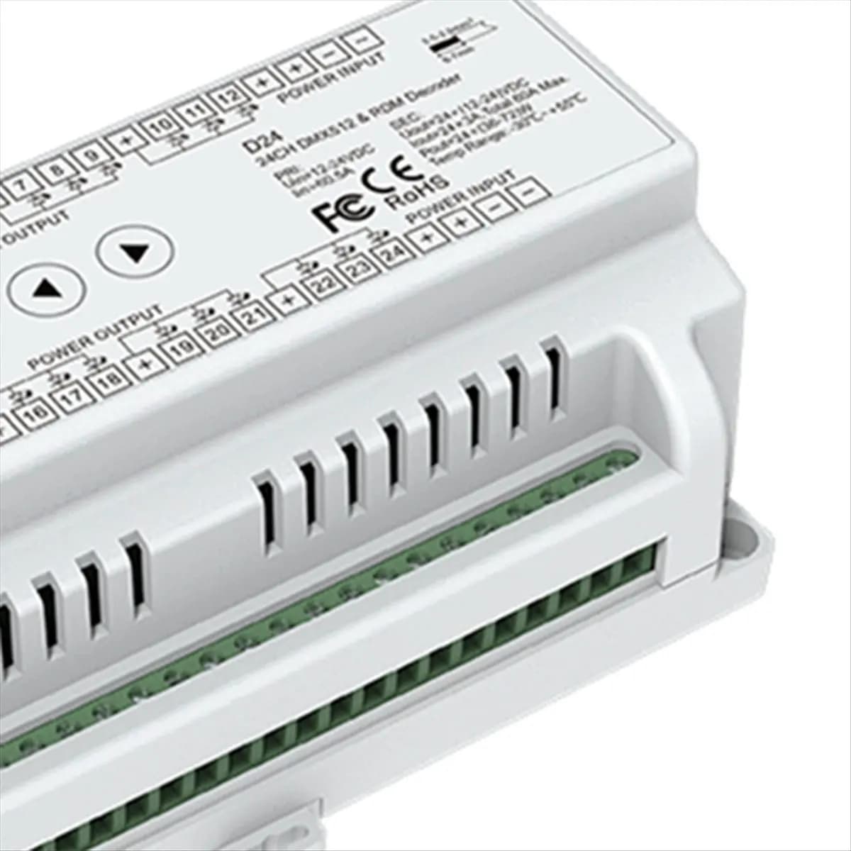 A69Z D24 DC12-24V 24 canali RGB su guida DIN Controller DMX512 RGB LED Strip Light Dimmer Stage Light RDM DMX512 Decoder