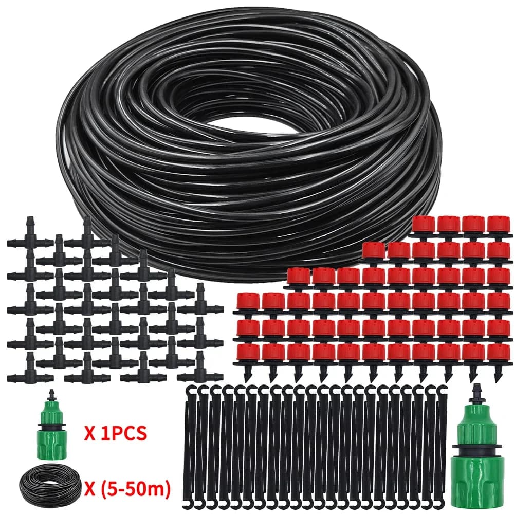 FAI DA TE 5-30m PVC Giardino Irrigazione Tubo Da Giardino 4/7mm Micro Tubo di Irrigazione Kit di Irrigazione A Goccia con Gocciolatori Regolabili punzonatrice Strumento