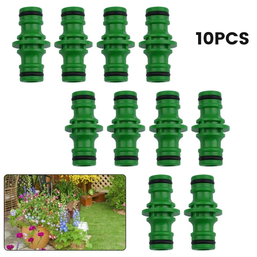 10 Piece Flexible Hose Connector Double Male Plastic Quick Fix Click on O-ring rubber hose garden irrigation pipe Quick Connector ABS