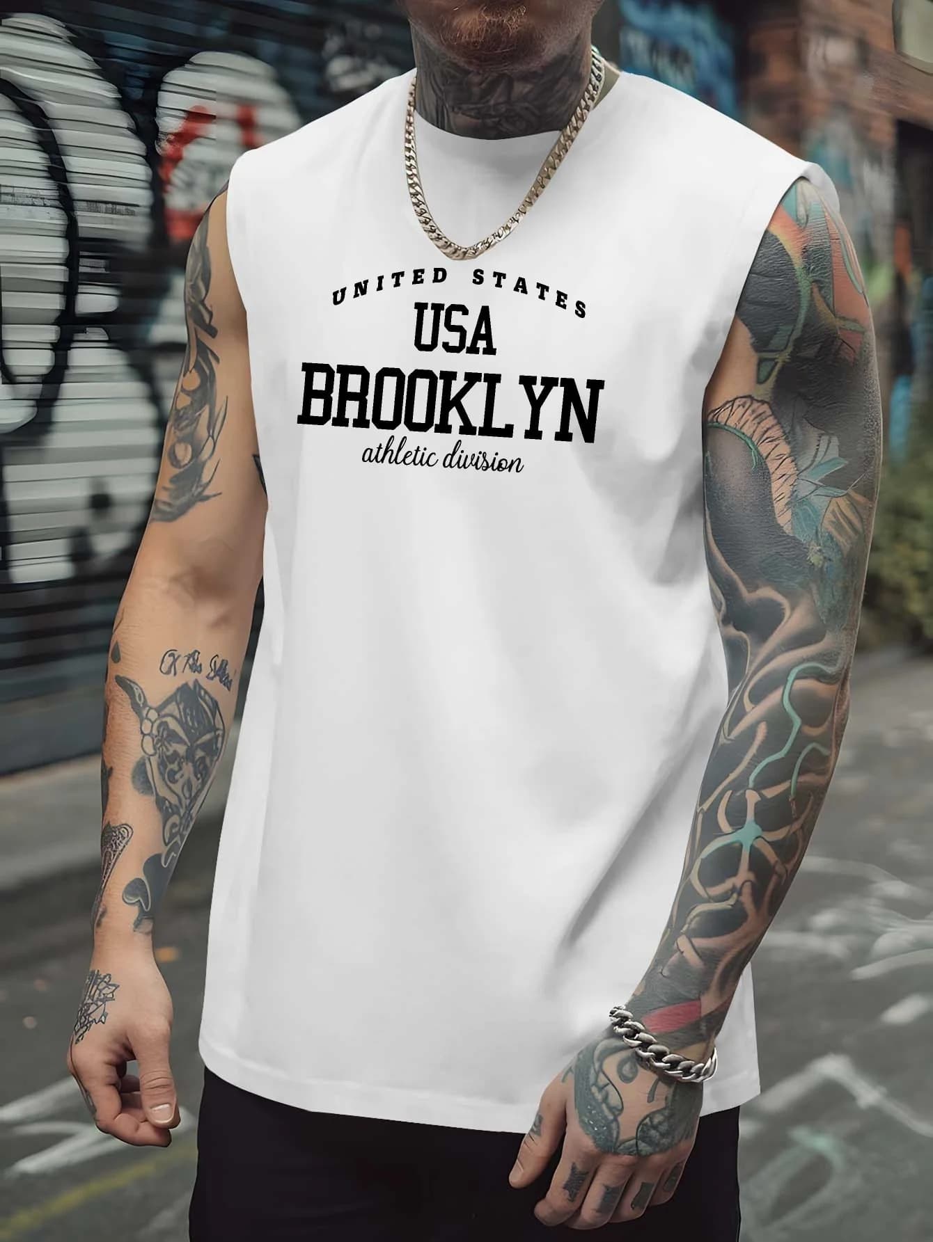 Men's wide sports vest, summer t-shirt with breathable and fast drying sleeves for basketball and fitness