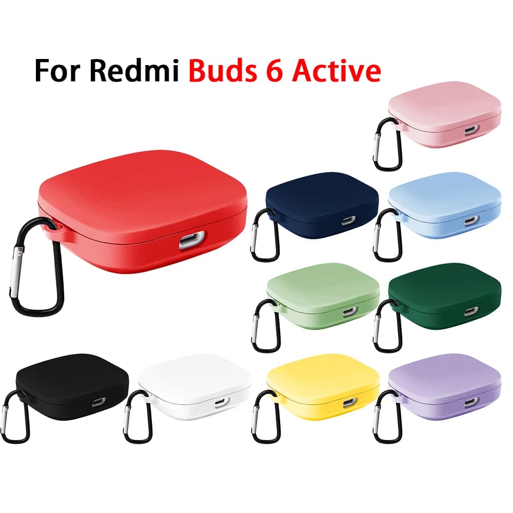 Custodia in silicone per Redmi Buds 6 Custodie attive Custodia per auricolari wireless per Xiaomi Redmi Buds6 Copertine attive con gancio Accessori