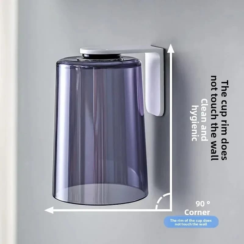 Bathroom Magnetic Flip Toothbrush Cup Holder, Wall-mounted Transparent Toiletry Cup Shelf, Household Storage Organizer