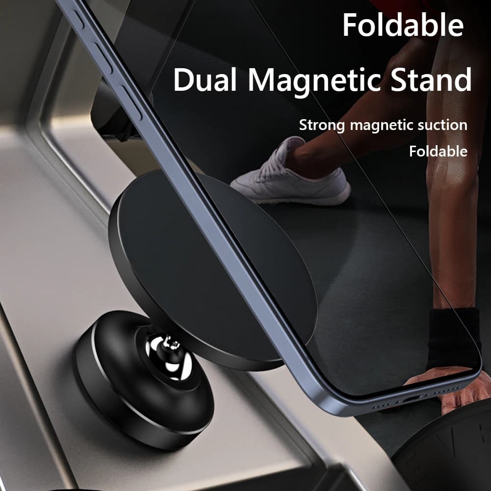 Supporto Magnetico per Telefono da Palestra, Doppio Supporto Magnetico per iPhone Serie 15/14/13/12 Magsafe, per Palestra, Auto, Cucina