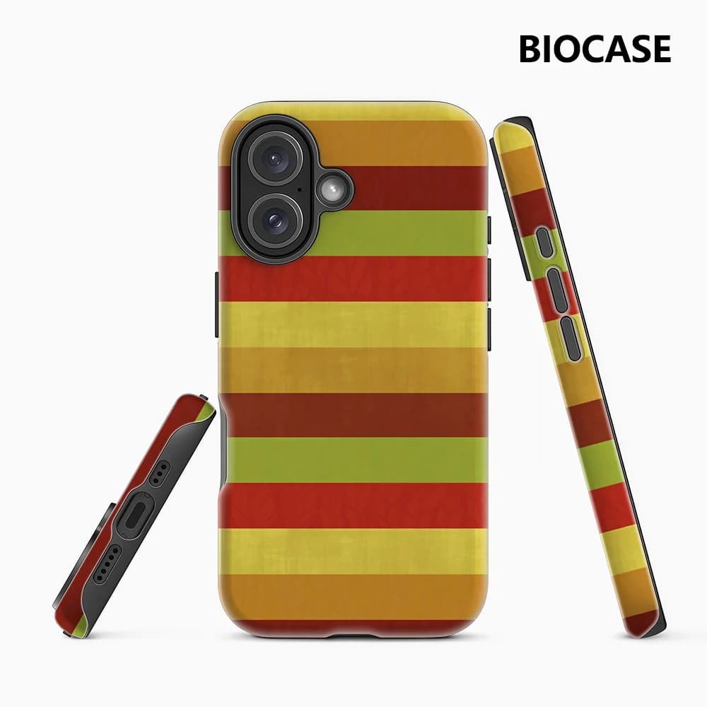 Custodia per telefono a strisce autunnali dai toni caldi, compatibile con custodie magnetiche per iPhone 17 16 15 14 Pro Max Plus, custodia robusta a strato singolo/doppio