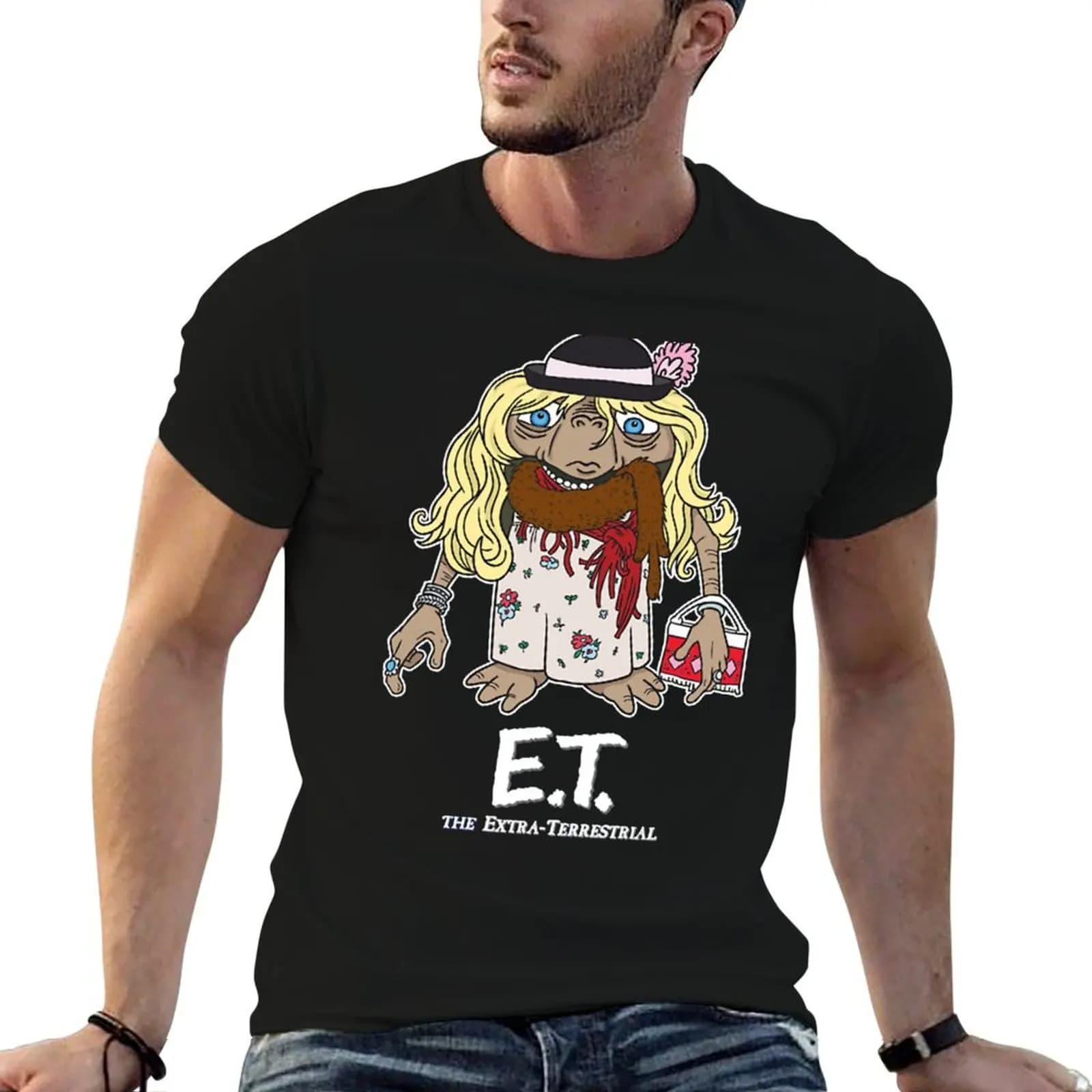E.T. Gerty Dress Up T-Shirt, maglietta da uomo con grafica divertente, magliette con umorismo nero, magliette divertenti con grafica per uomo