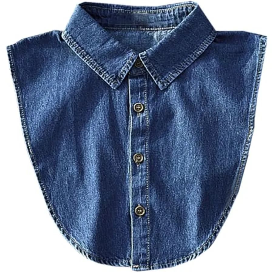 Denim Fake Collar Detachable Blouse Dickey Collar Half Shirts Faux False Collar for Women and Men Favors